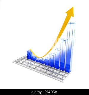 Grafico che mostra futura tendenza in aumento Foto Stock