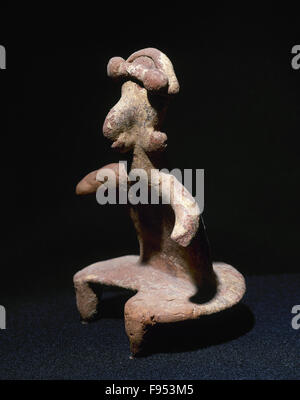 Arte precolombiana Mesoamerica. Messico occidentale costa. Nayarit cultura. 200 BC-500 Annuncio. Figurina. In terracotta. 13 x 18 cm. Collezione privata. Foto Stock