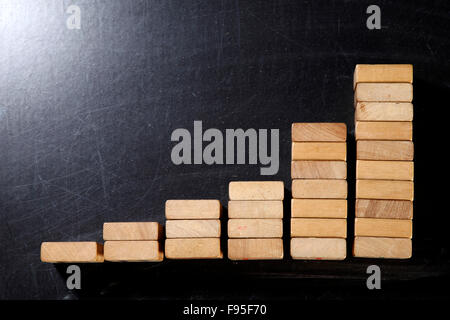 Il profitto della crescita blocchi disposti come grafico progressiva Foto Stock