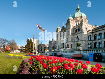 La British Columbia gli edifici del Parlamento europeo si trovano in Victoria, BC, Canada e sono a casa per l Assemblea Legislativa del Foto Stock