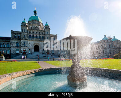 Il BC Assemblea Legislativa raccoglie in edifici del parlamento a Victoria, BC. Foto Stock