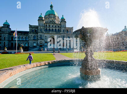 Il BC Assemblea Legislativa raccoglie in edifici del parlamento a Victoria, BC. Foto Stock