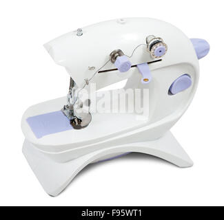 Macchina per cucire. Isolato su bianco con tracciato di ritaglio Foto Stock