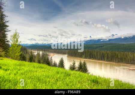 Kootenay River in primavera, Kootenay National Park, British Columbia, Canada Foto Stock