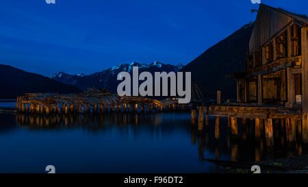 La British Columbia, Canada, Bella Coola Valley, a nord di Bentinck braccio, Tallheo Cannery, Foto Stock