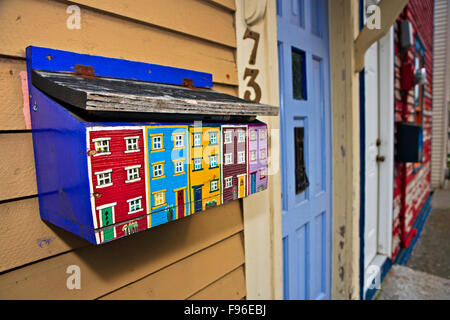 Pittoresco Caselle lettera delle case di charme nel centro di St John's, St John's Harbour, St John's Bay, Avalon penisola, Foto Stock