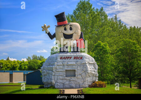 Happy Rock, Gladstone, Manitoba, Canada. Foto Stock