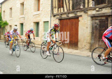 Tour de Lauzun gara ciclistica, Lauzun, Dipartimento LotetGaronne, Aquitaine, Francia Foto Stock