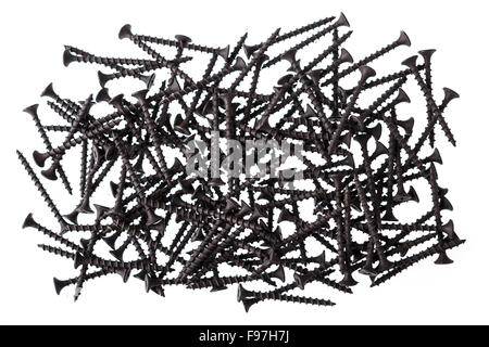 Viti nere isolato su uno sfondo bianco Foto Stock