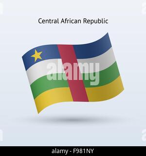 Bandiera della Repubblica Centrafricana sventolando forma. Illustrazione Vettoriale