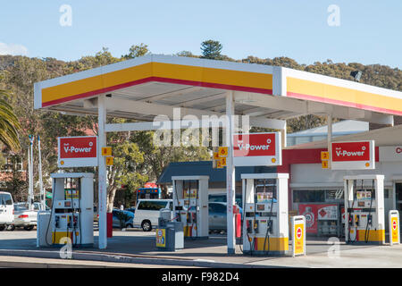 Stazione di servizio benzina Shell nel nord di Sydney, nuovo Galles del Sud, Australia Foto Stock