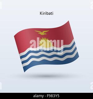 Kiribati bandiera sventola forma. Illustrazione Vettoriale. Illustrazione Vettoriale