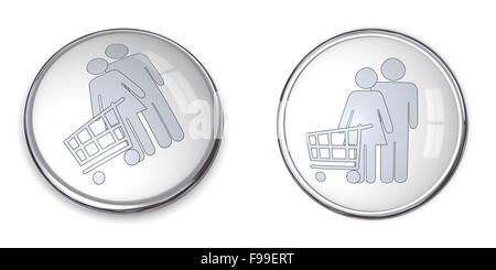 3D pulsante giovane Shopping Foto Stock