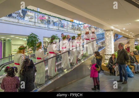 Lucia celebrazione in Norrkoping, Svezia Foto Stock