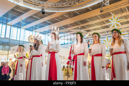 Lucia celebrazione in Norrkoping, Svezia Foto Stock