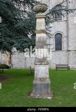 Memoriale della battaglia di Waterloo in motivi di Romsey Abbey in Hampshire Foto Stock