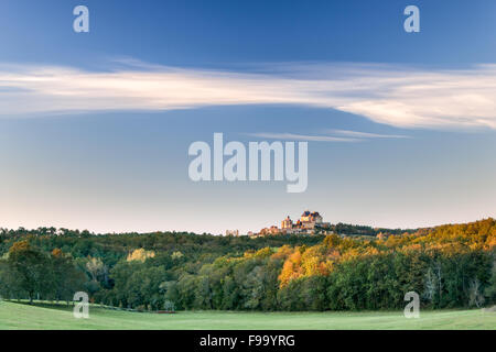 Château Biron Dordogne a ultima luce Foto Stock