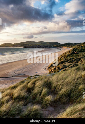 Luce della Sera su Balnakeil Bay, vicino a Cape Wrath sull'estremo nord occidentale della Scozia Foto Stock