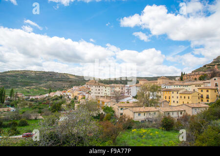 Panoramica. Pastrana, provincia di Guadalajara, Castilla La Mancha, in Spagna. Foto Stock