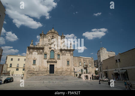 San Francesco d'Assisi Chiesa, Matera, Basilicata, Italia, Europa Foto Stock