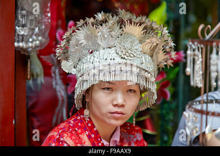 Miao donna, Cina Foto Stock