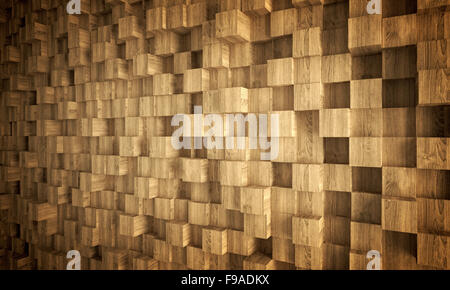 Legno sfondo geometrica immagine 3D Foto Stock