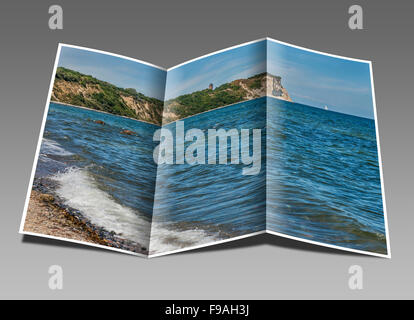 Vista lungo la linea di scogliera del Mar Baltico al Cape Arkona, Ruegen Isola, Meclemburgo-Pomerania Occidentale, Germania, Europa Foto Stock