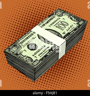Fascio di cento-le fatture del dollaro Illustrazione Vettoriale