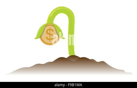 Money Tree investimento concetto di business Illustrazione Vettoriale