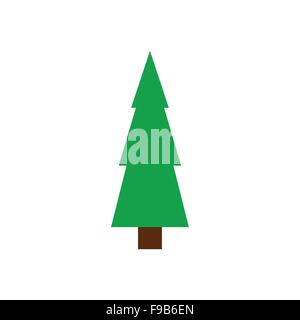 Icona piatta con lunga ombra albero di Natale Illustrazione Vettoriale