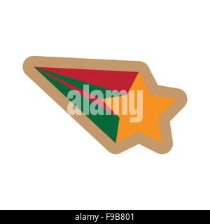 Icona di piatto su sfondo bianco Stella di Natale Illustrazione Vettoriale