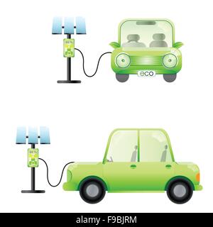 Ecologia concetto di automobile o concetto verde Illustrazione Vettoriale