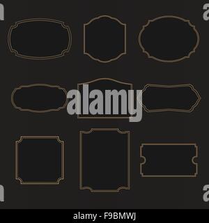 Nero Retro vintage modello di etichetta Illustrazione Vettoriale