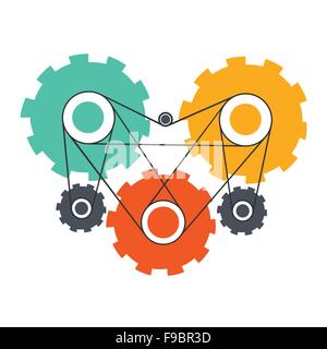 Cuore del motore il concetto di lavoro Illustrazione Vettoriale