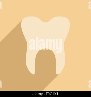 Piatto con icona di ombra e di applicazione mobile logo dentale Illustrazione Vettoriale