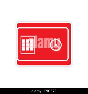 Elegante adesivo sulla sicurezza della carta su sfondo bianco Illustrazione Vettoriale