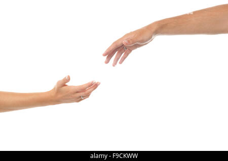 Scena isolato con operazioni di diserbatura mani dei coniugi. Foto Stock