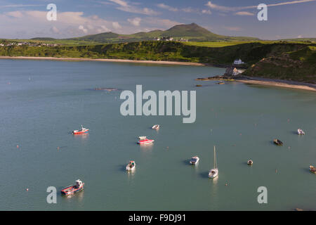 Luce della Sera su Porthdinllaen sulla penisola di Llyn, Caernarfonshire, Wales, Regno Unito Foto Stock