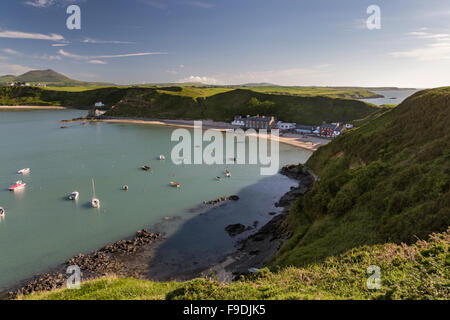 Luce della Sera su Porthdinllaen sulla penisola di Llyn, Caernarfonshire, Wales, Regno Unito Foto Stock