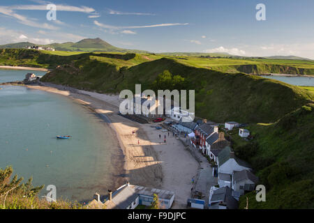 Luce della Sera su Porthdinllaen sulla penisola di Llyn, Caernarfonshire, Wales, Regno Unito Foto Stock