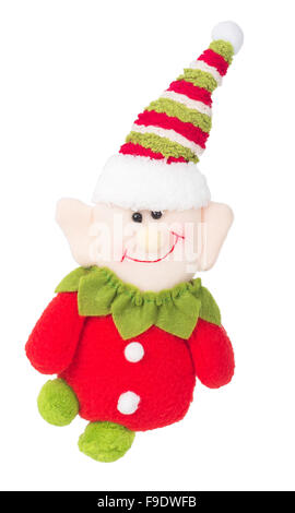 Elf natale gnome troll decorazione isolati su sfondo bianco Foto Stock