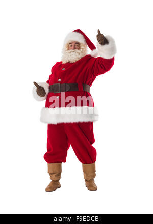 Santa Claus ritratto. Pollice in alto e sorridente Foto Stock