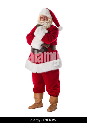 Santa Claus ritratto. Pensare con le mani piegate Foto Stock