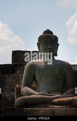 Buddha Sorridente Brahman scultura in pietra Medidating Foto Stock