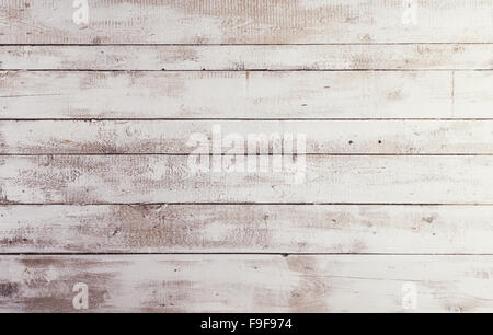 Bianco di tavole di legno con texture come sfondo Foto Stock