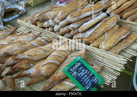 Francia Rhône-Alpes Lione pane di mercato cucina alimentare Foto Stock