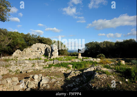 Italia, Toscana, Argentario, Orbetello, Ansedonia, rovine dell'antica città romana di cosa, tempio D. Foto Stock