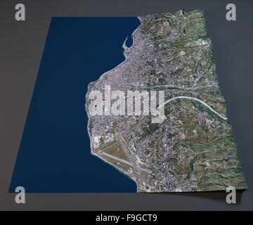 Reggio Calabria, vista satellitare, Calabria, Italia. Elemento di questa immagine è fornita dalla NASA Foto Stock