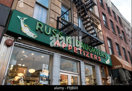 Russ e Figlie antipasti sul Lower East Side di Manhattan Foto Stock