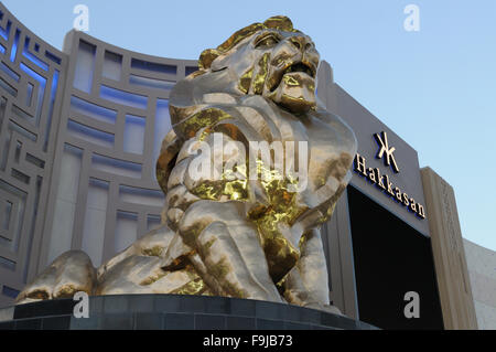 La MGM Grand Lion, MGM Grand Hotel, Hakkasan Nightclub. Foto Stock